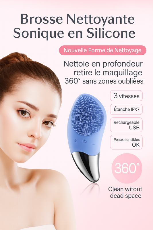 Brosse Nettoyante Visage Électrique USB – Nettoyage en Profondeur & Massage Sonic