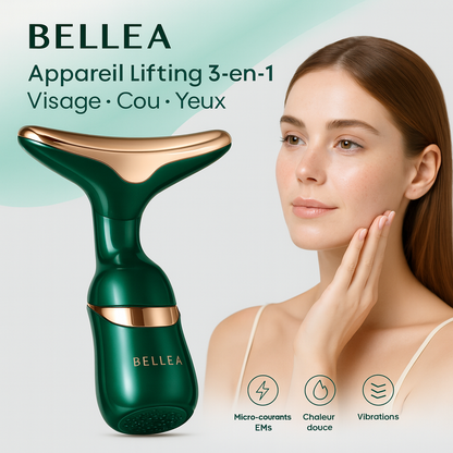 BELLEA Appareil Lifting Visage & Cou 3-en-1 | EMS Massage Yeux