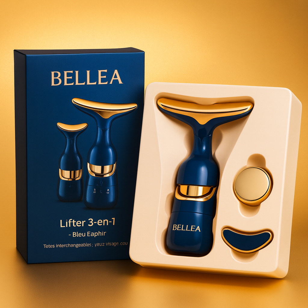 BELLEA Appareil Lifting Visage & Cou 3-en-1 | EMS Massage Yeux