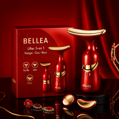BELLEA Appareil Lifting Visage & Cou 3-en-1 | EMS Massage Yeux