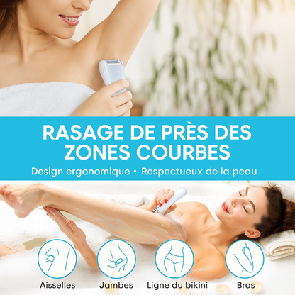 Rasoir Électrique Femme 2 en 1 – Tondeuse Bikini & Visage | Épilation Douce Corps & Aisselles Étanche IPX7