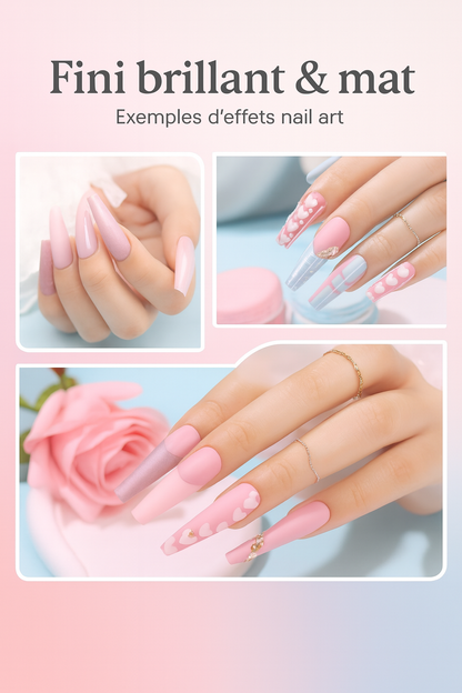 Kit Poly Nail Gel Débutant – Mini Lampe UV, Base & Top Coat, Outils Manucure Complets