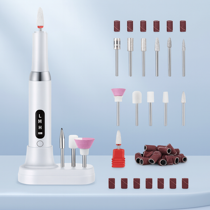 Ponceuse Électrique à Ongles Professionnelle – Polissage, Limage et Retrait de Peaux Mortes avec Embouts Multiples