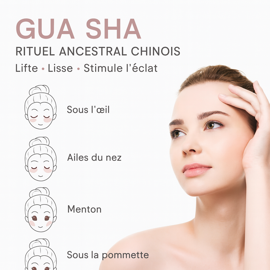 Gua Sha Visage en Quartz Rose Naturel – Massage Lifting, Anti-Âge & Drainage Lymphatique