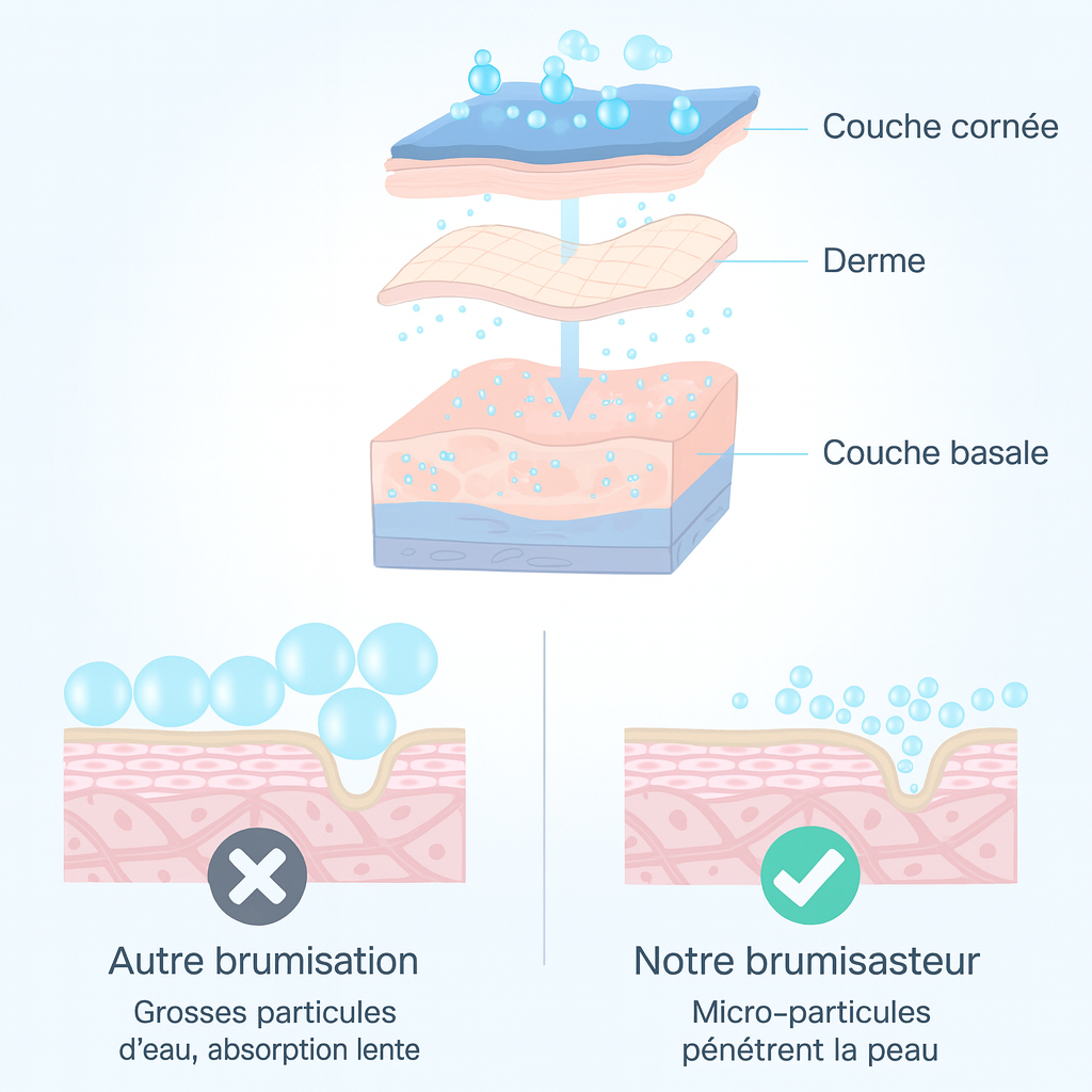 Nano Brumisateur Facial Portable avec Miroir – Hydratation Instantanée et Rafraîchissante