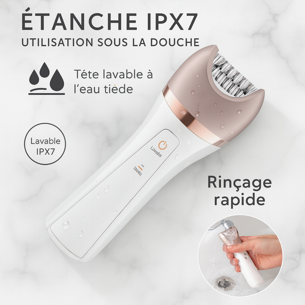 Épilateur Femme 6 en 1 Rechargeable – Rasoir Électrique Corps, Jambes, Visage & Aisselles | Étanche IPX7