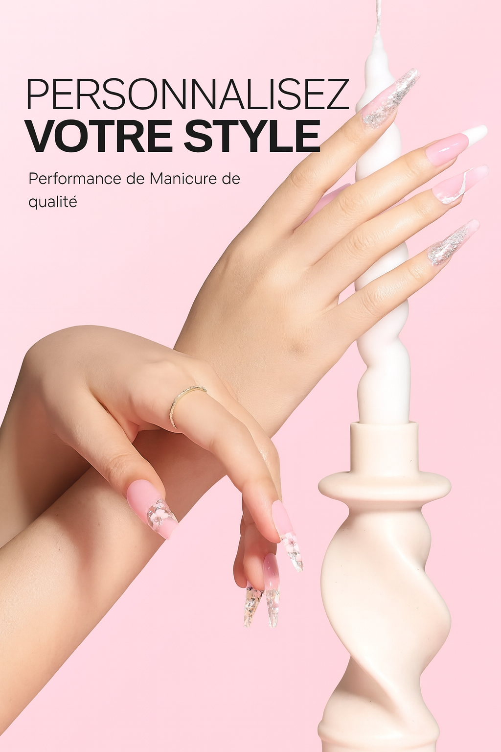 Kit Poly Nail Gel Débutant – Mini Lampe UV, Base & Top Coat, Outils Manucure Complets