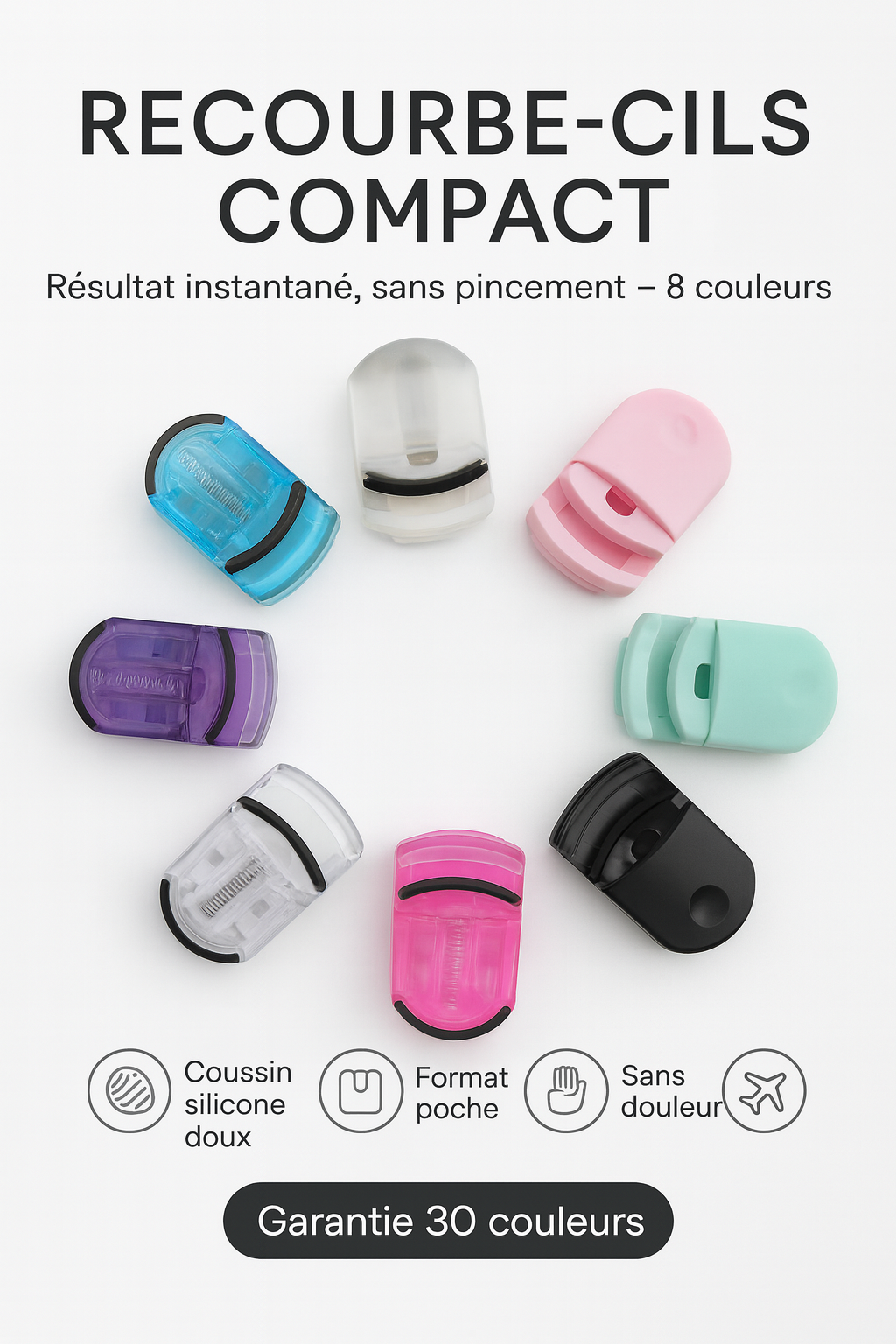 Mini Recourbe-Cils Professionnel Pliant – Courbure Parfaite en Quelques Secondes