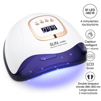 Lampe UV LED 380W Professionnelle – Séchage Rapide Vernis et Gel, Manucure & Pédicure à Domicile ou en Salon