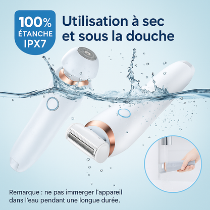 Rasoir Électrique Femme 2 en 1 – Tondeuse Bikini & Visage | Épilation Douce Corps & Aisselles Étanche IPX7