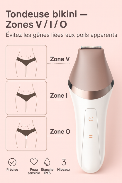 Épilateur Femme 6 en 1 Rechargeable – Rasoir Électrique Corps, Jambes, Visage & Aisselles | Étanche IPX7